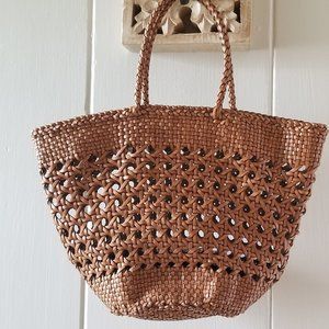 Dragon Diffusion Brown Cannage Myra Woven Bag